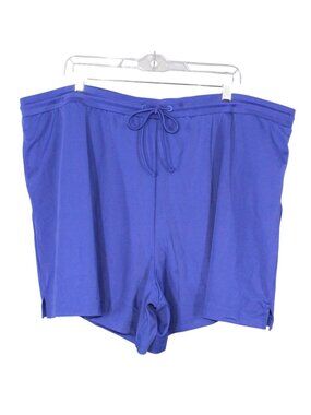 LL Bean Women's Pull On Swim Shorts Lined Beachwear Athleisure Summer Blue 3X
